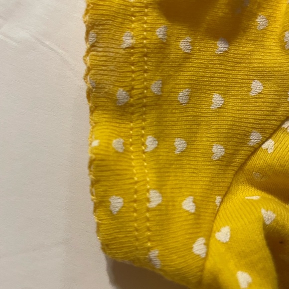 0-3 Months Infant Girls Carter Bodysuit Yellow & White Polka Dot Bow & Romper - Picture 2 of 8